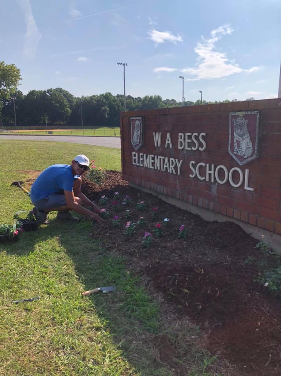 The W.A. Bess PTO sponsored a beautification project prior to the first day of school.